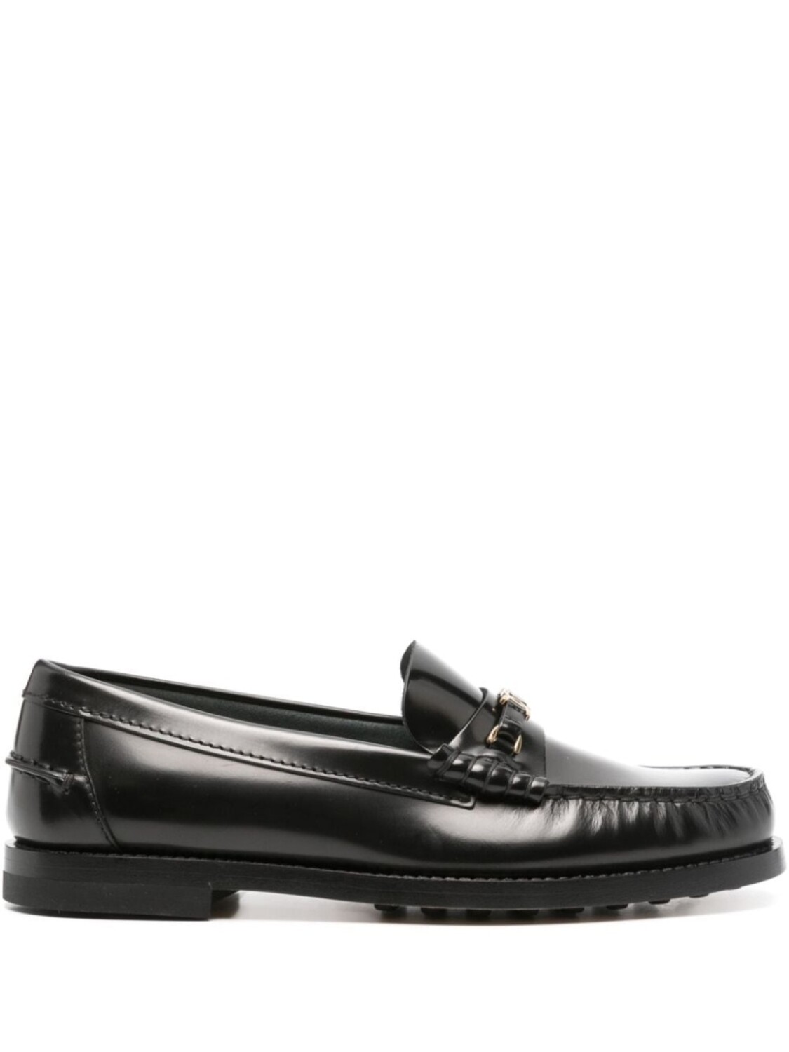 Tod's кожаные мокасины с цепочкой, черный