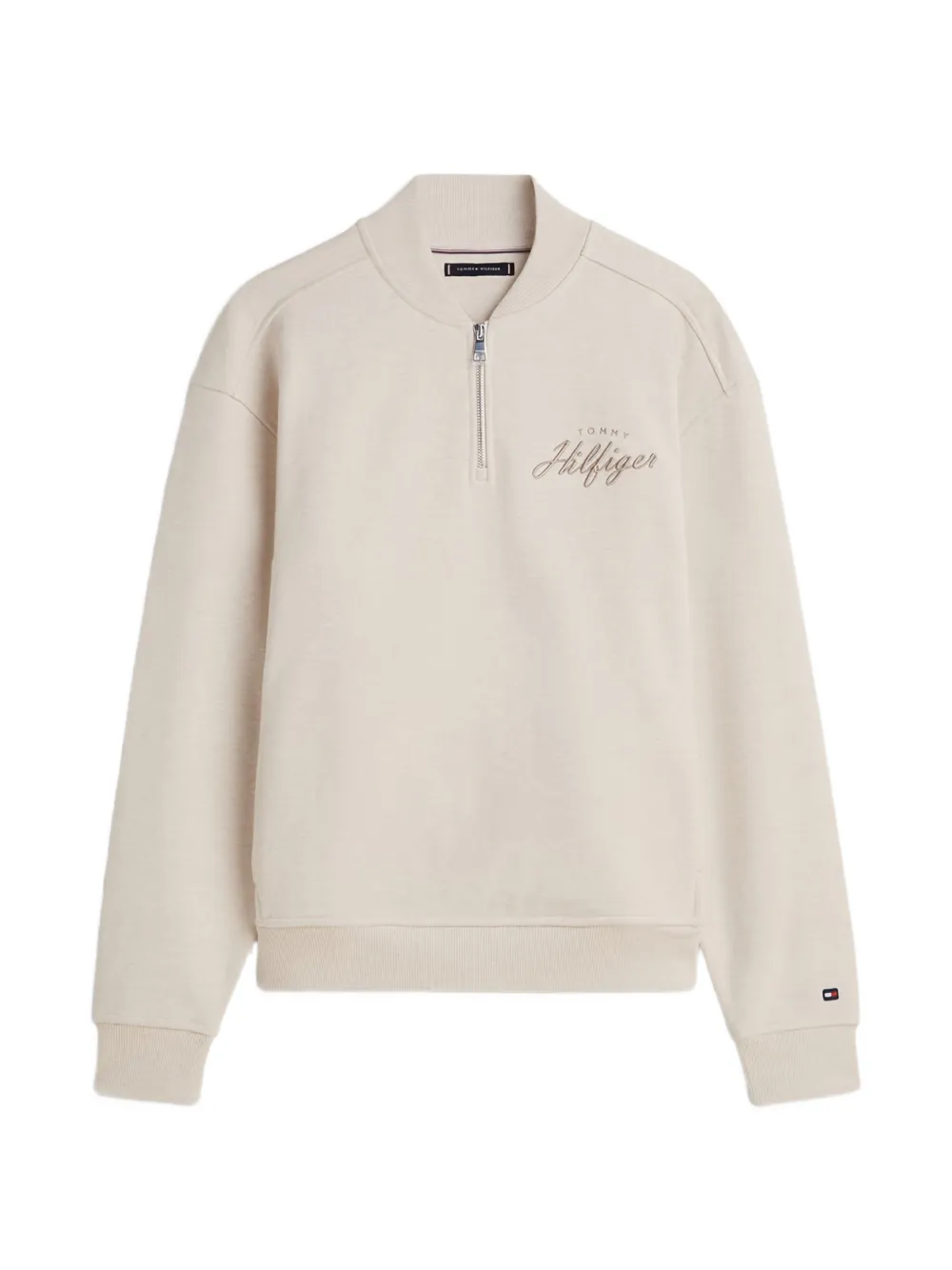 Свитшот с полу-молнией Tommy Hilfiger, бежевый