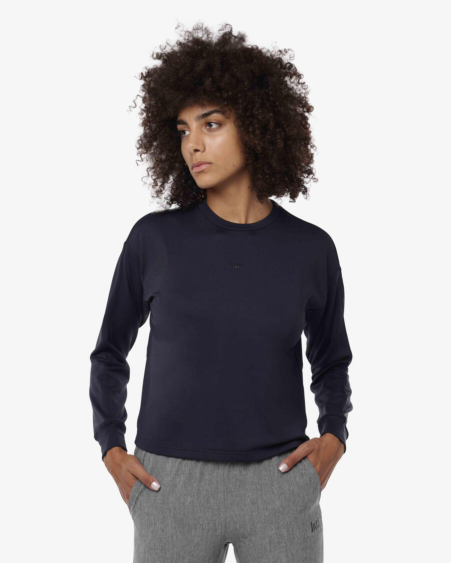 

JAKED Женская синтетическая толстовка темно-синего цвета для фитнеса