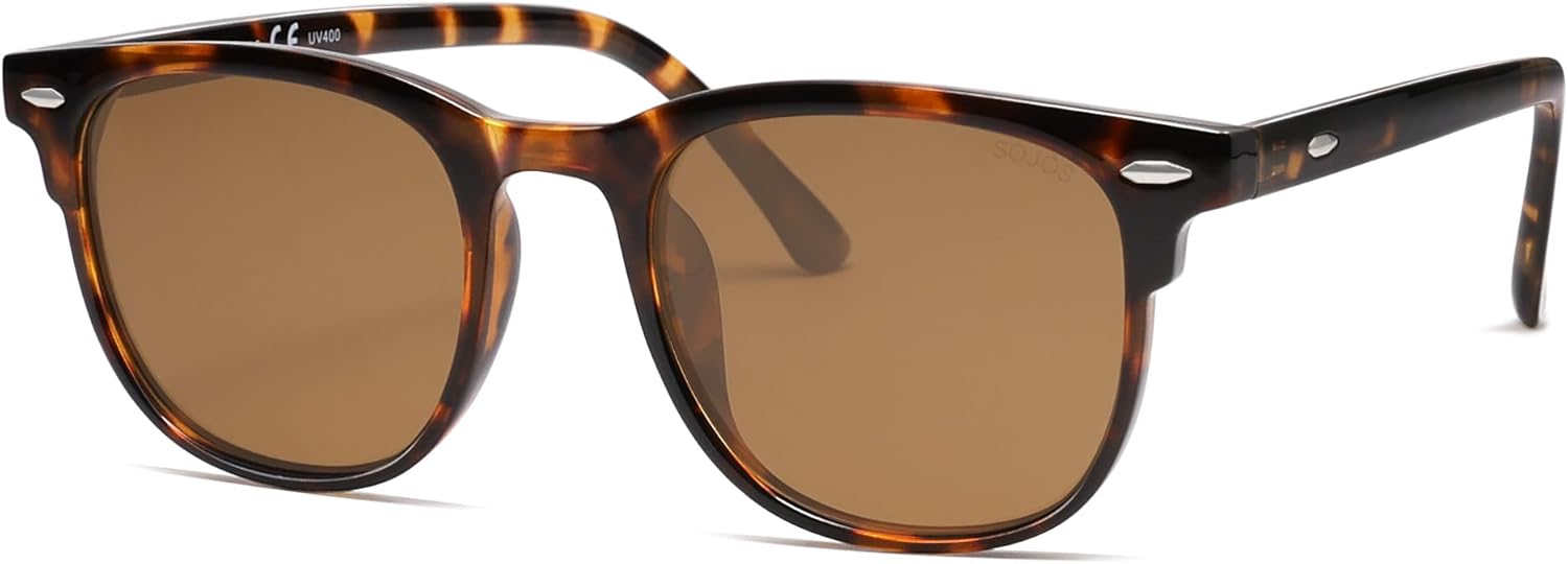 

Солнцезащитные очки SOJOS в стиле ретро-винтаж, квадратные, поляризованные, для женщин и мужчин, с линзами, защищающими от УФ-излучения, оправа TR90, модель SJ2112, Tortoise/Brown