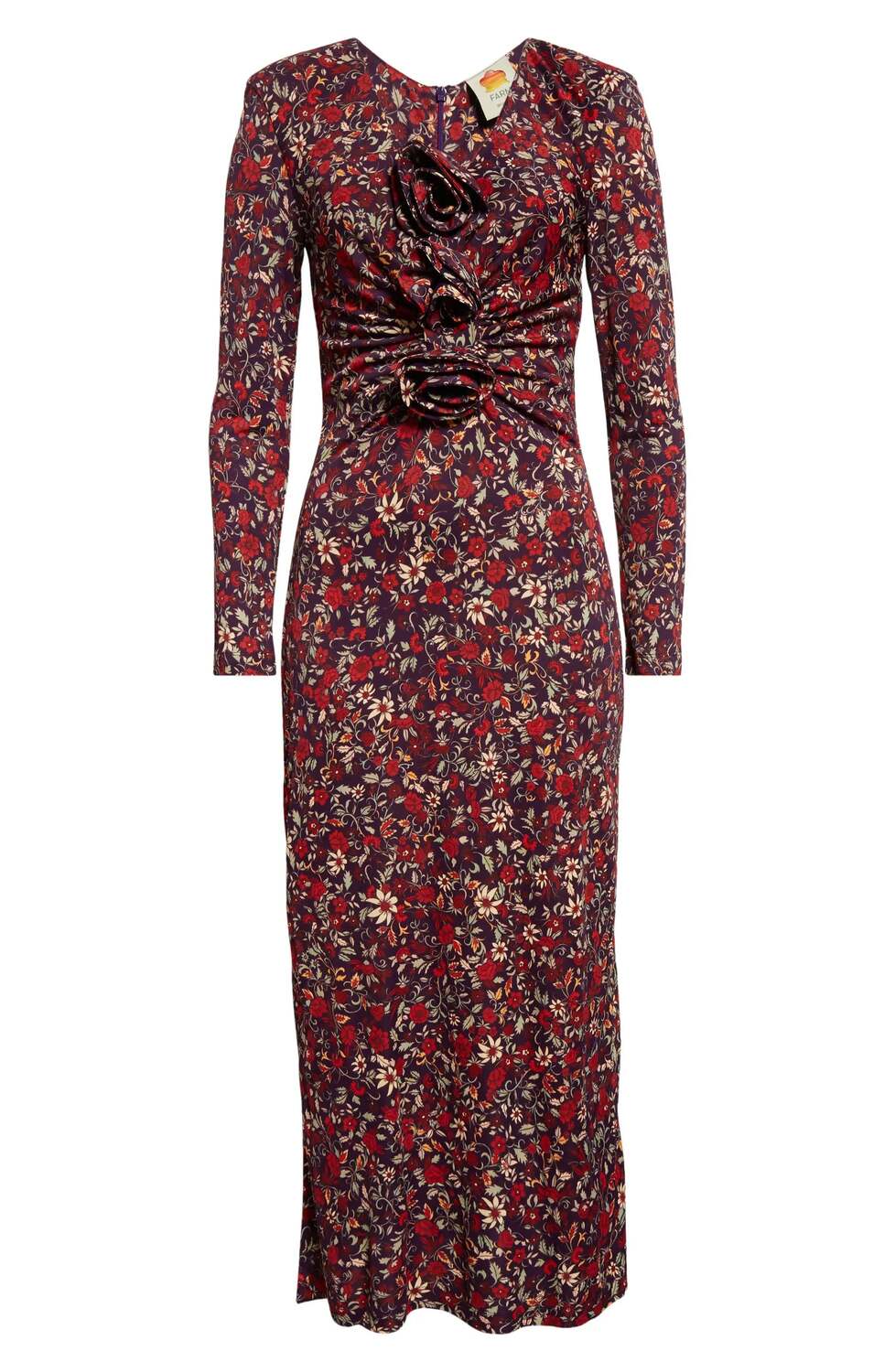 

Платье миди с длинными рукавами Farm Rio, женское, Chelsea Garden Purple