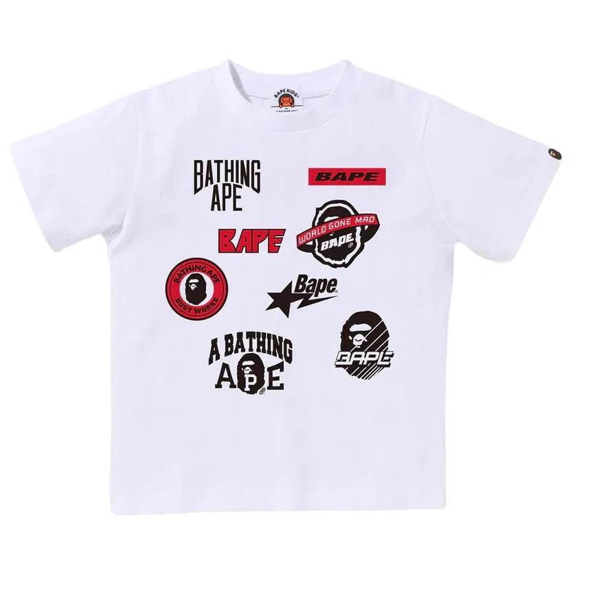Детская футболка с круглым вырезом A BATHING APE, Black — фото 4