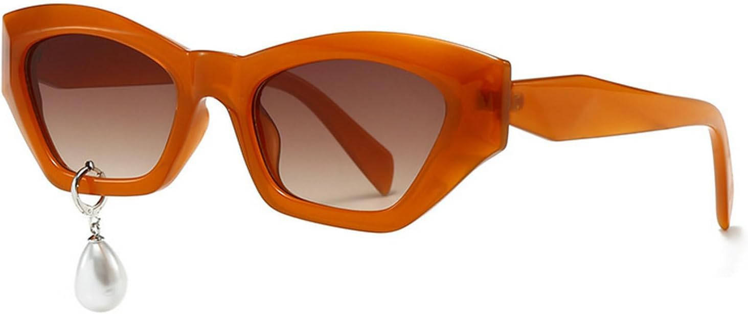 

Laureles Модные женские солнцезащитные очки с жемчужными серьгами, леопардовый кошачий глаз, солнцезащитные очки в стиле Y2k, мужские и женские солнцезащитные очки, C2