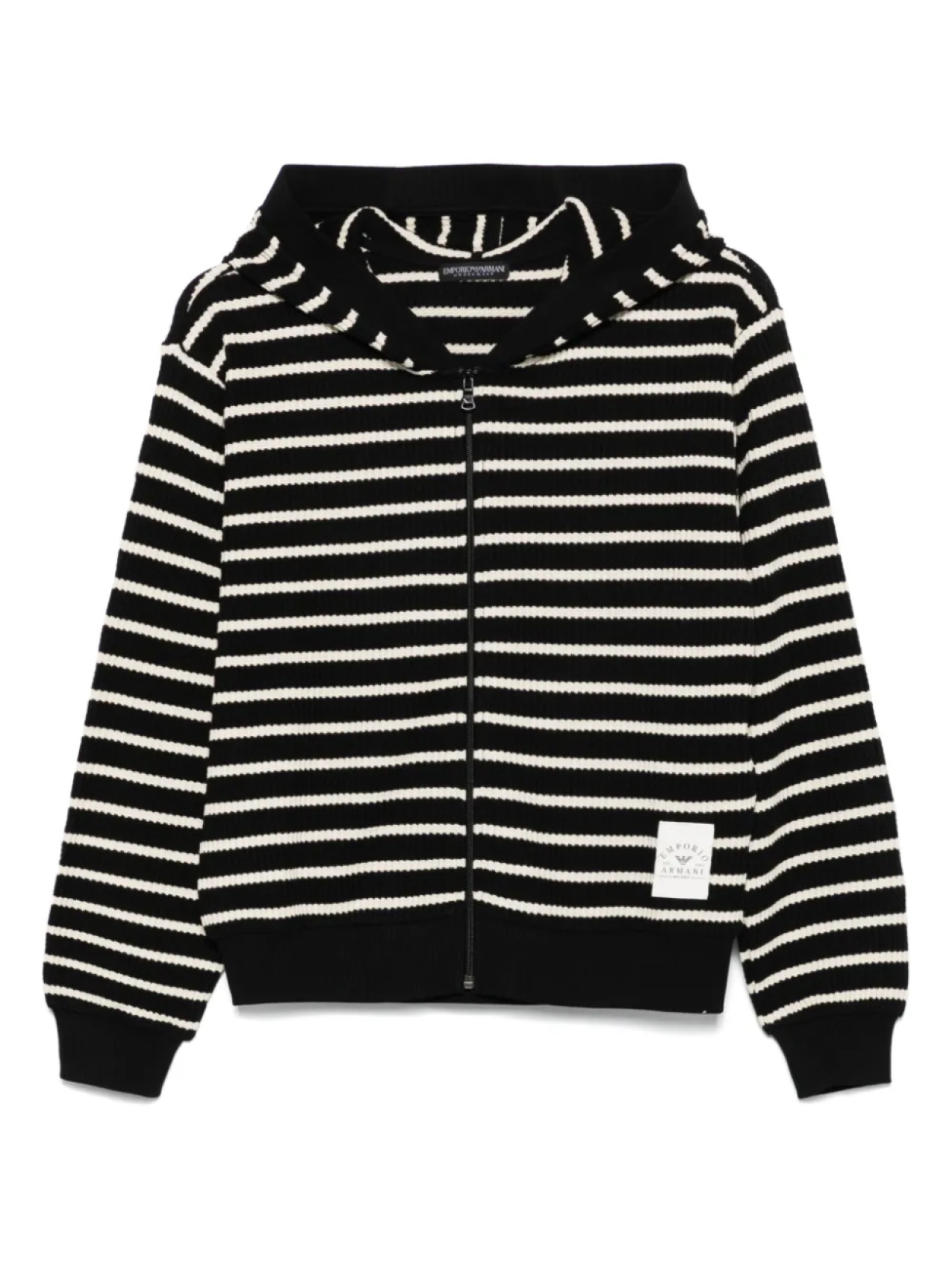 

Худи в полоску Emporio Armani, черный