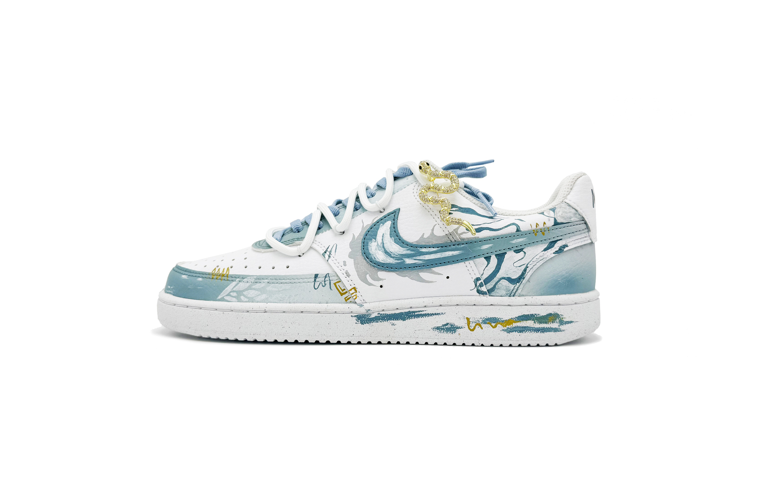 

Nike Кроссовки для скейтборда Court Vision 1 с противоскользящим износостойким верхом, мужские, белые, зеленые