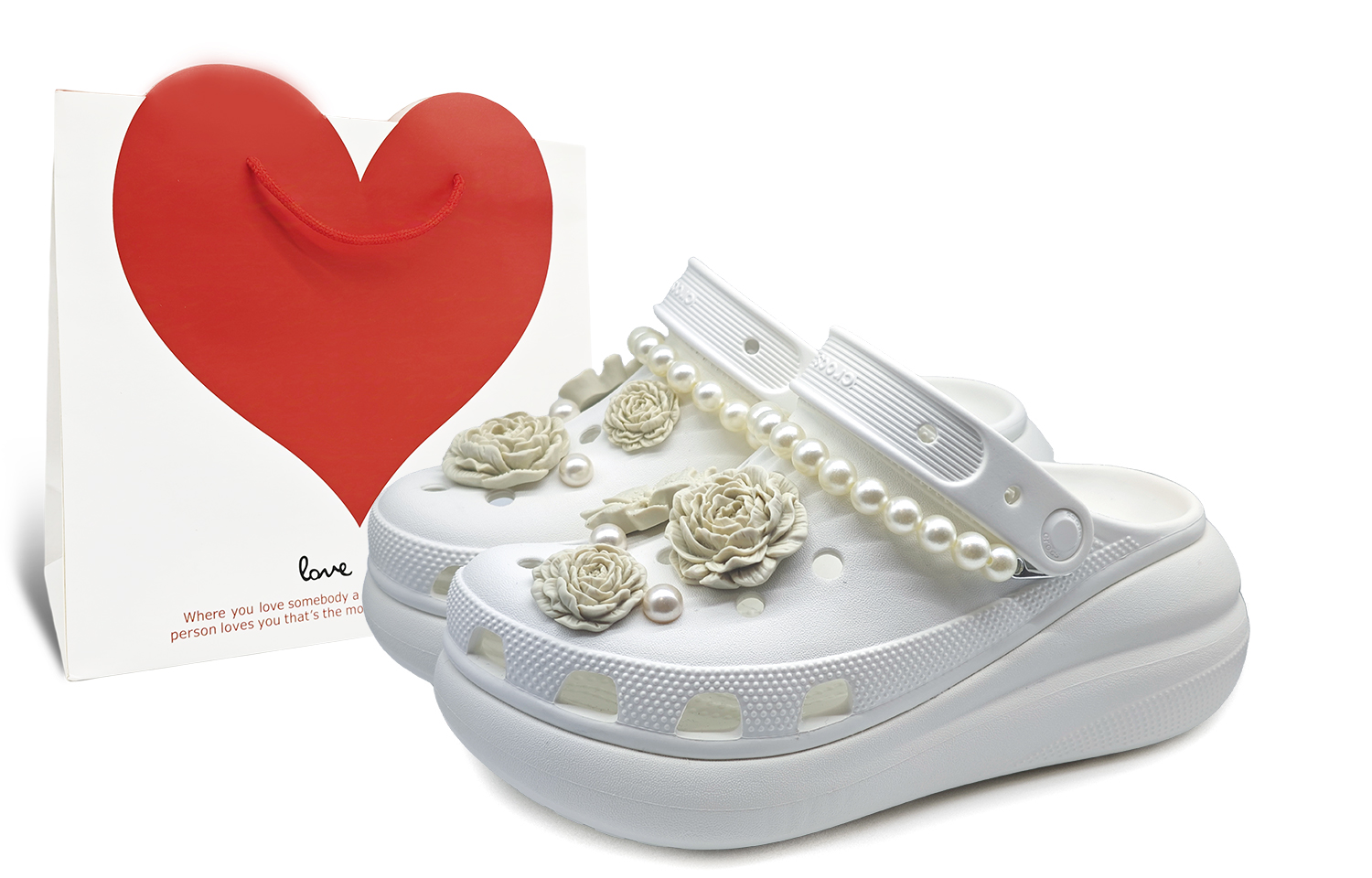 Crocs Сабо Crush Clog SIN3A и Heather White Tea, унисекс, белые