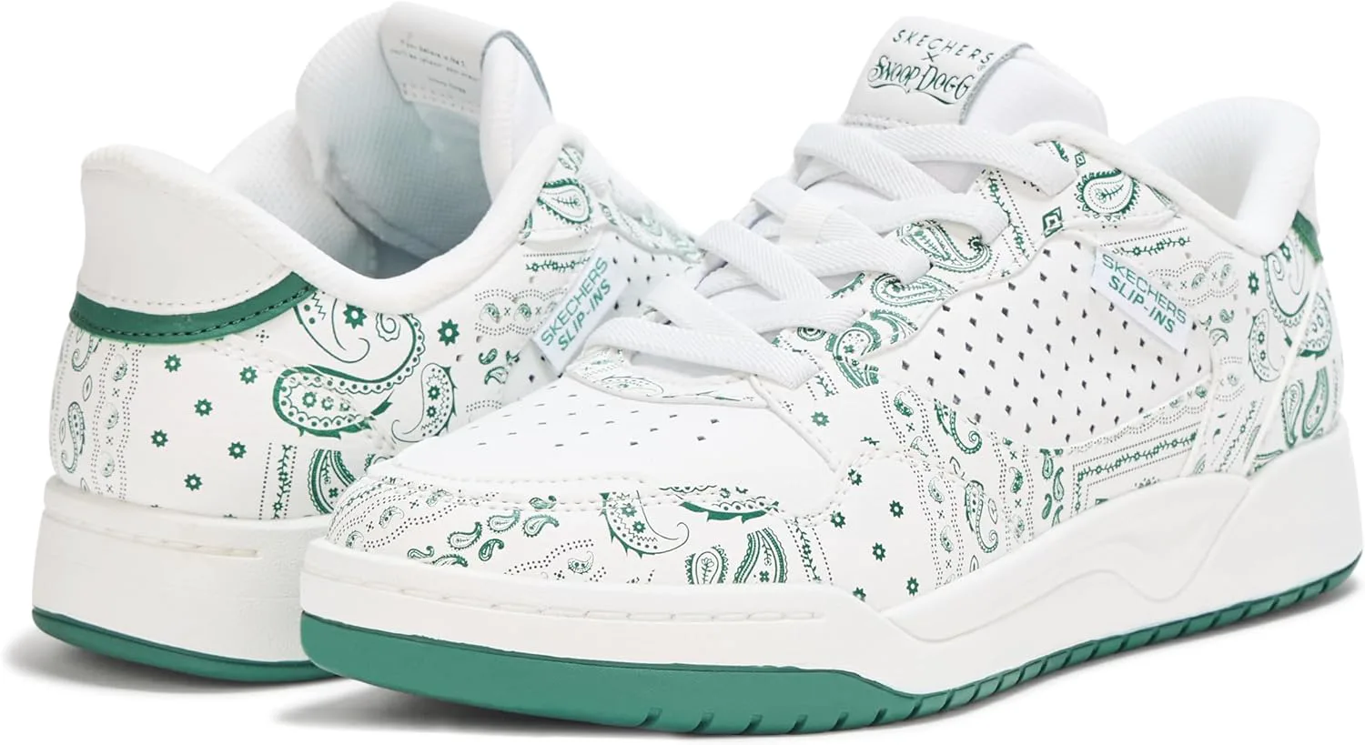Мужские кроссовки Skechers Koopa-Court Paisley, белый/зеленый — фото 3