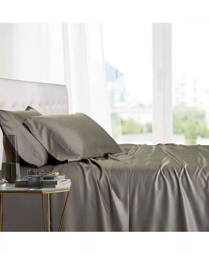 

100% вискоза из бамбукового листа, набор из 5 предметов, Split California King Egyptian Linens, серый