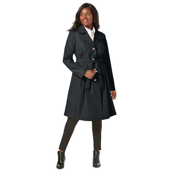 

Женский плюс сайз плиссированный тренч Jessica London, Black
