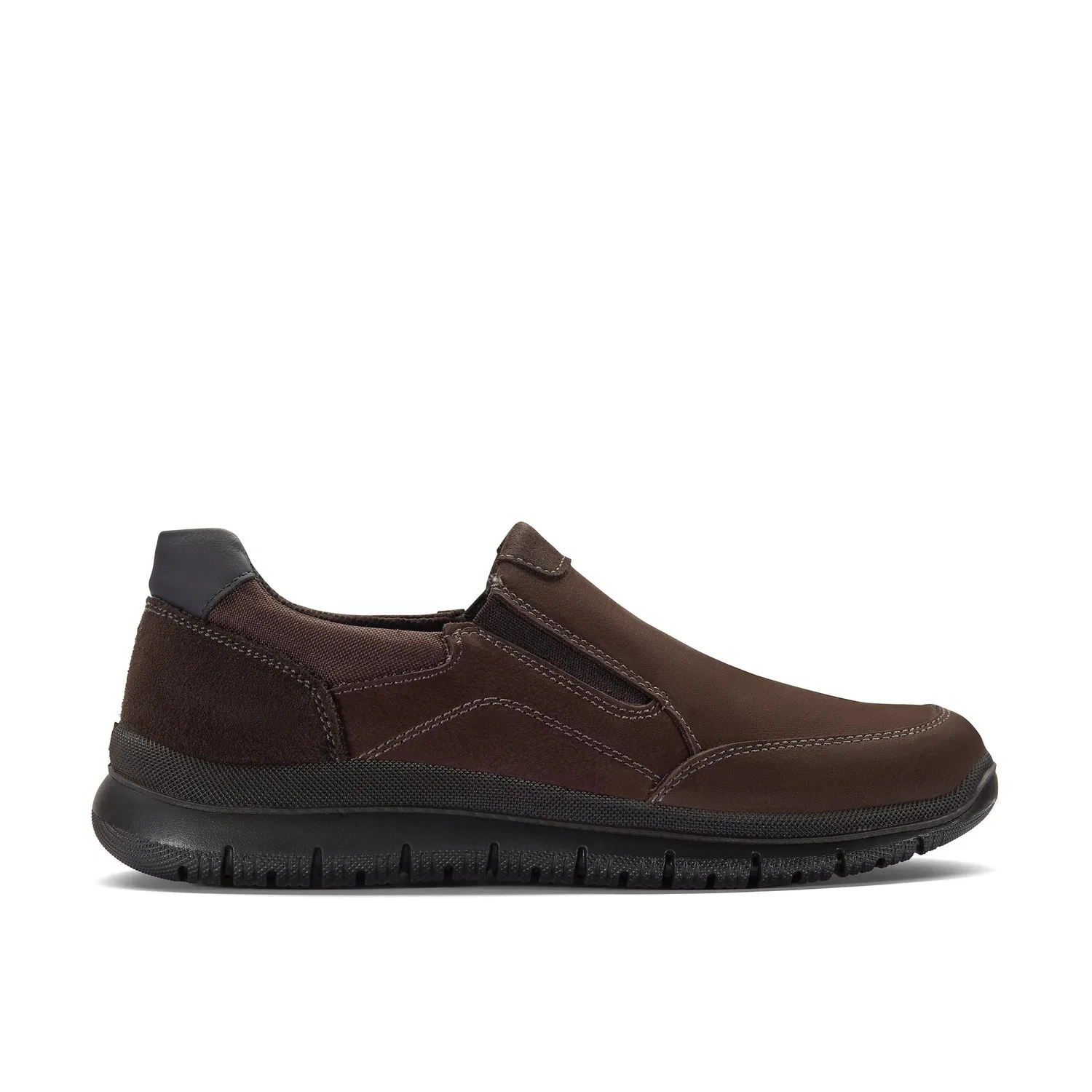 Мужские слипоны Clarks из темно-коричневой нубуковой кожи, коричневый