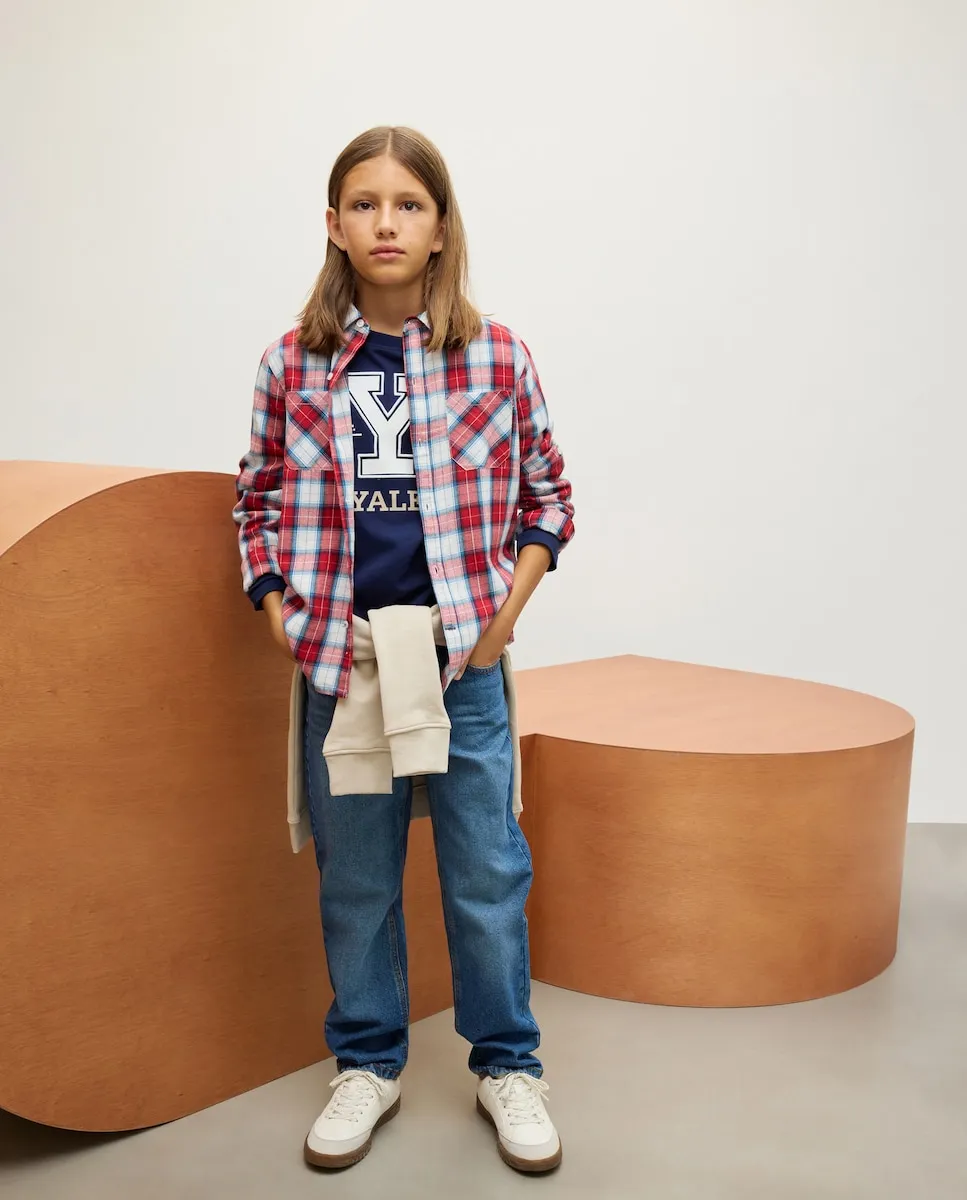 

Детская фланелевая рубашка с длинным рукавом Kids El Corte Inglés, красный