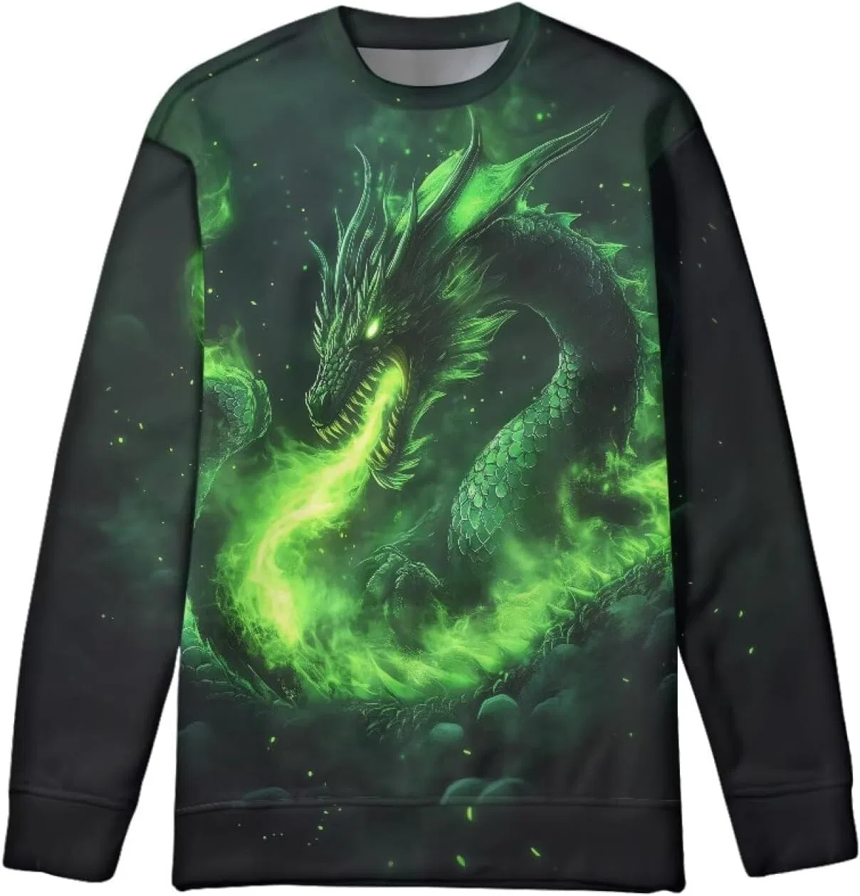 Свитшот для мальчиков и девочек ZPINXIGN с рисунком Green Dragon Breathing — фото 3