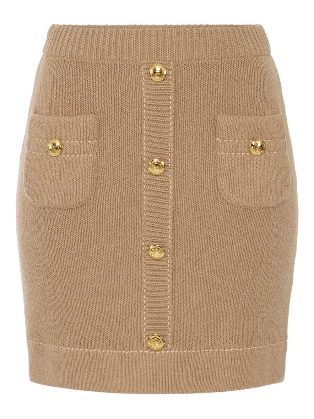 

Мини-юбка с декоративными пуговицами Elisabetta Franchi, нейтральный
