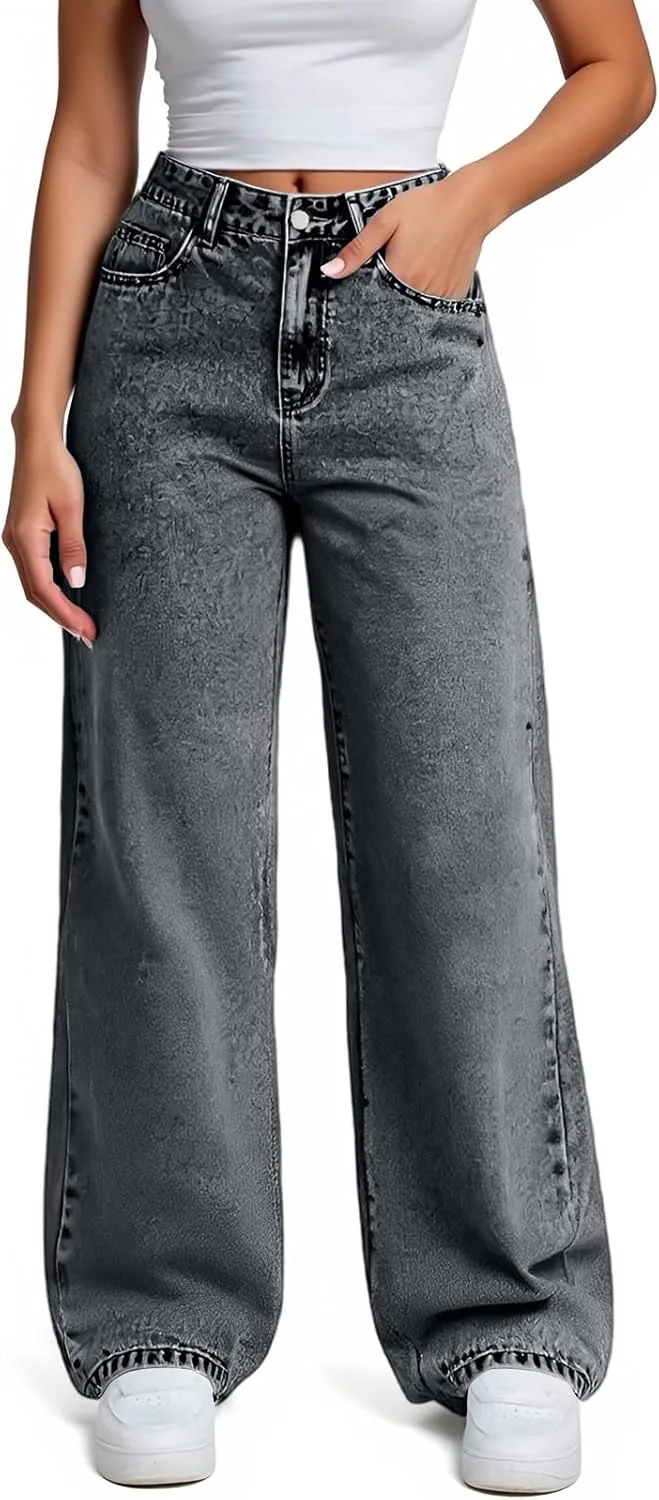 Джинсы женские baggy high waisted wide leg — фото 4