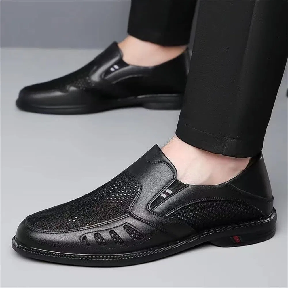 Лоферы из кожзама, классический стиль мужские, Black DHFIRUFSHLO — фото 2