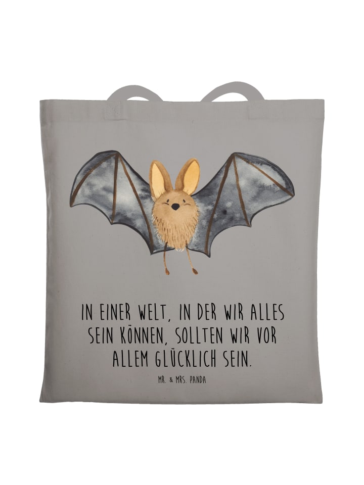 

Mr. & Mrs. Panda Джутовая сумка с изображением крыльев летучей мыши и надписью светло-серого цвета