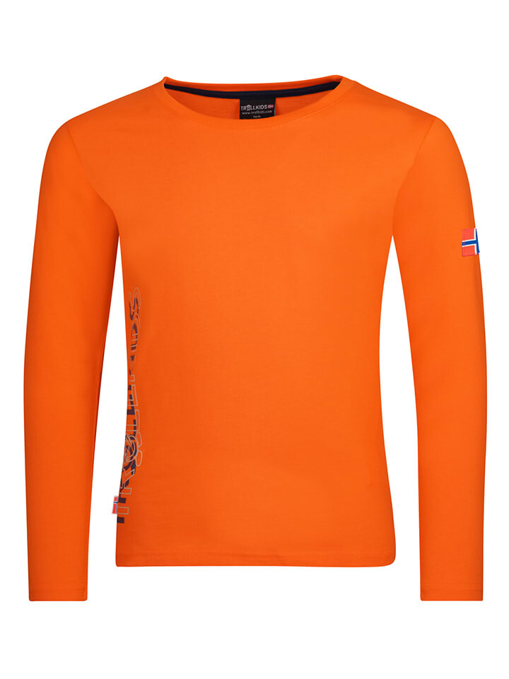

Лонгслив Trollkids Longsleeve Stavanger, оранжевый