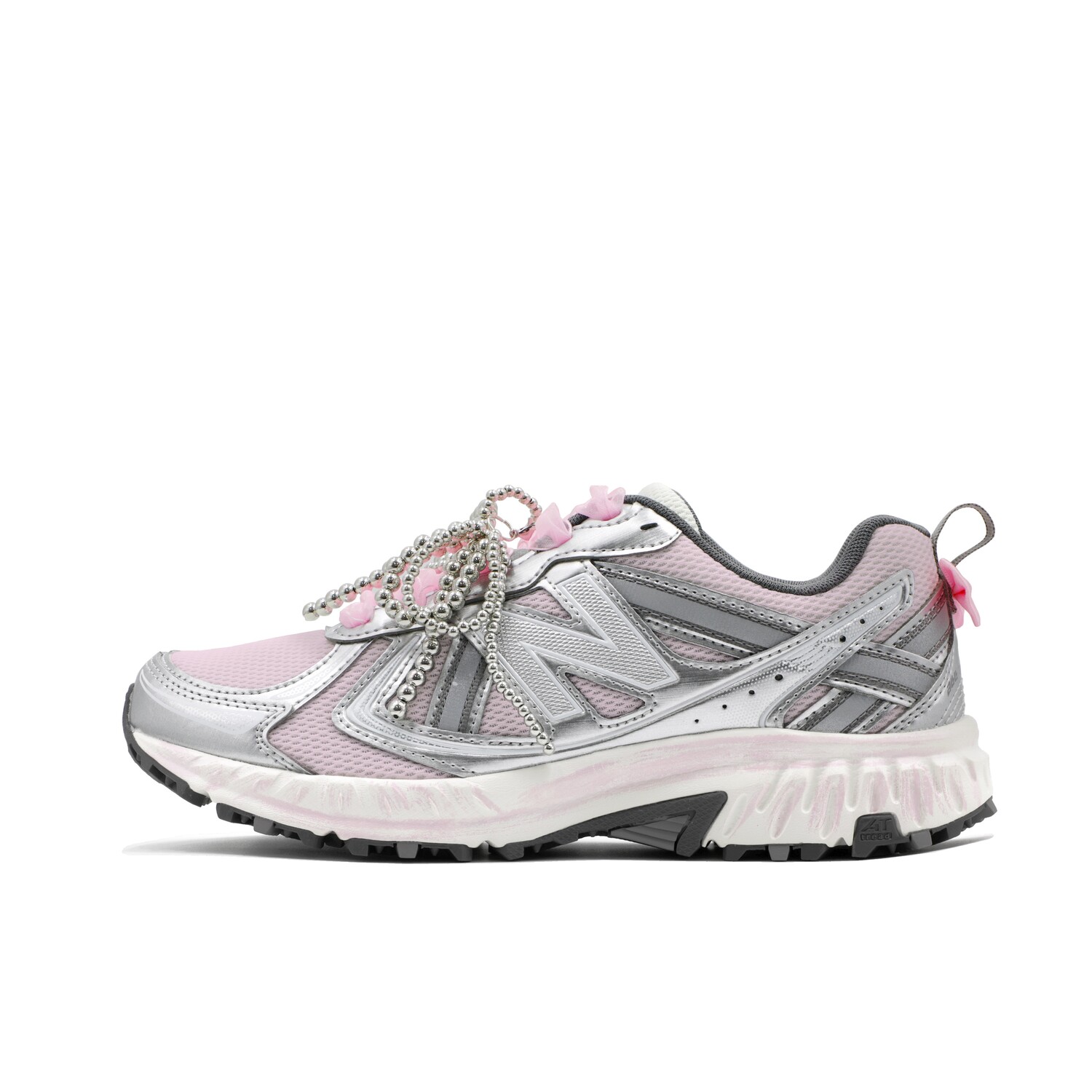 

Кроссовки NB 410 унисекс с низким верхом серебристо-розовые New Balance