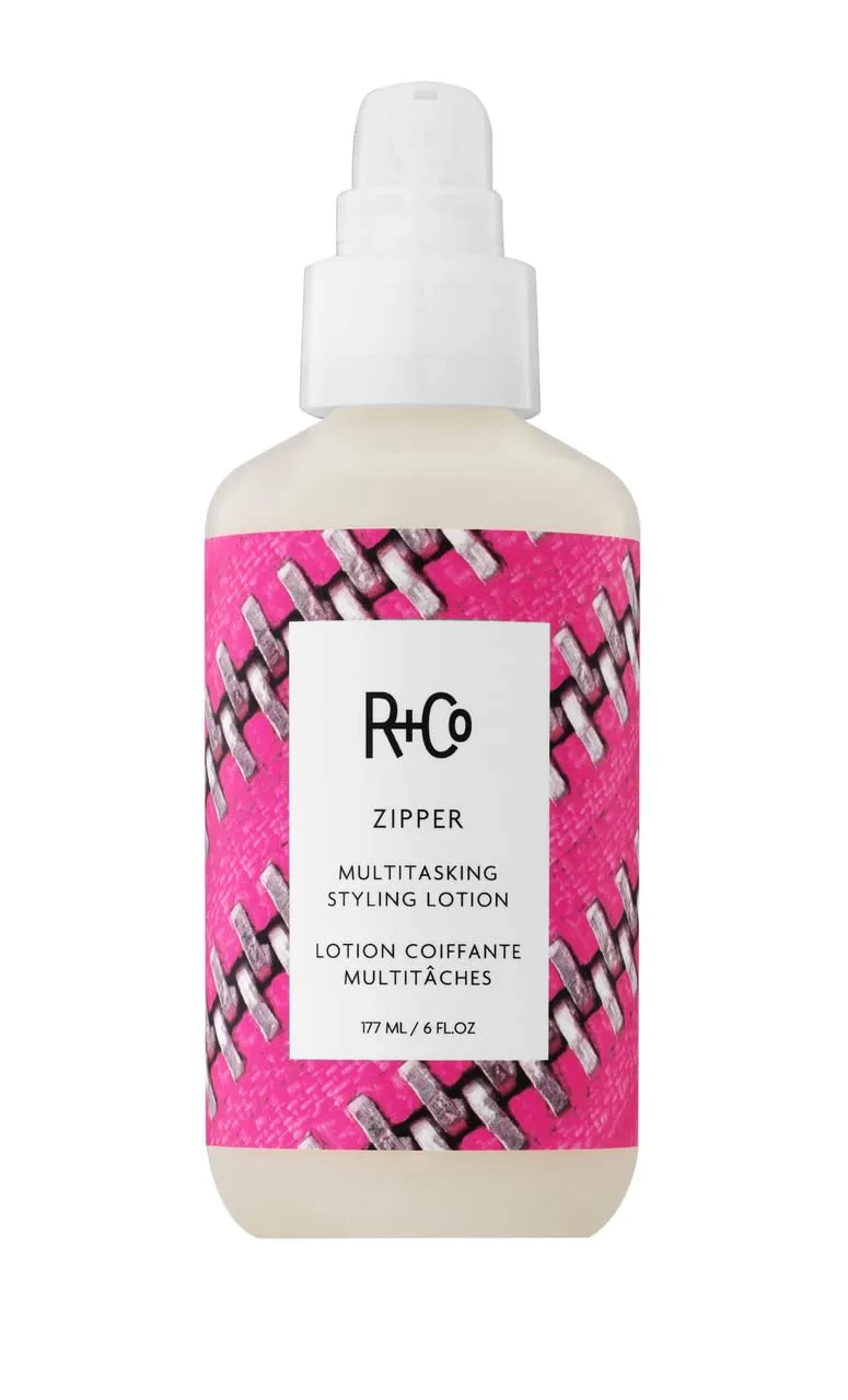 R+Co Zipper Multitasking Styling Lotion - лосьон для укладки против пушистости, блеска и гибкой фиксации, добавляет текстуру, мягкость и контроль для всех типов волос, веганский и cruelty-free 177 мл (1 шт.)