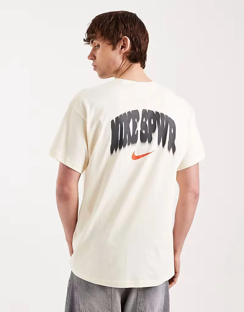 Футболка Nike Sportswear с графическим принтом на спине, кремового цвета