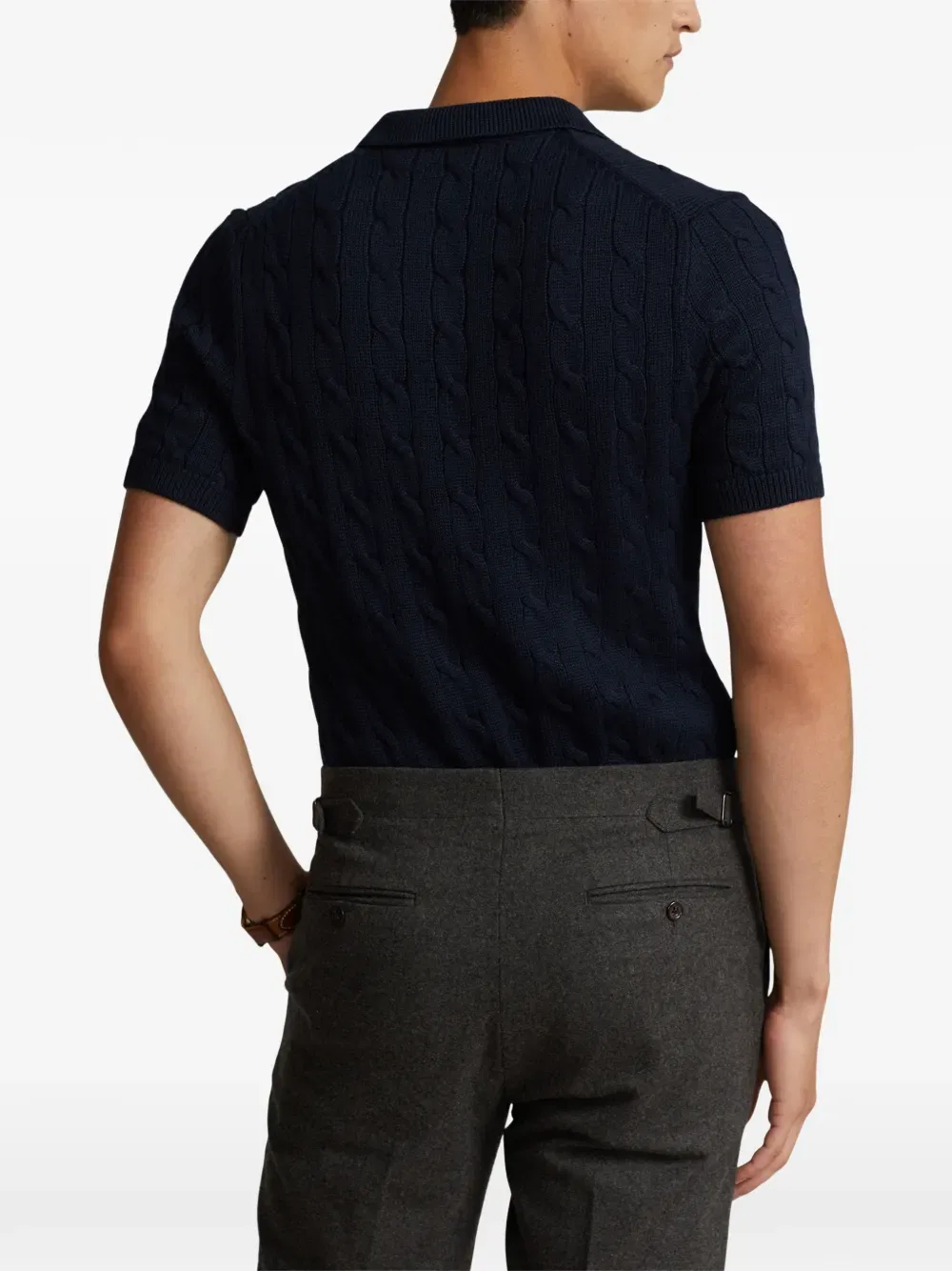 Поло с косами Polo Ralph Lauren, синий — фото 4