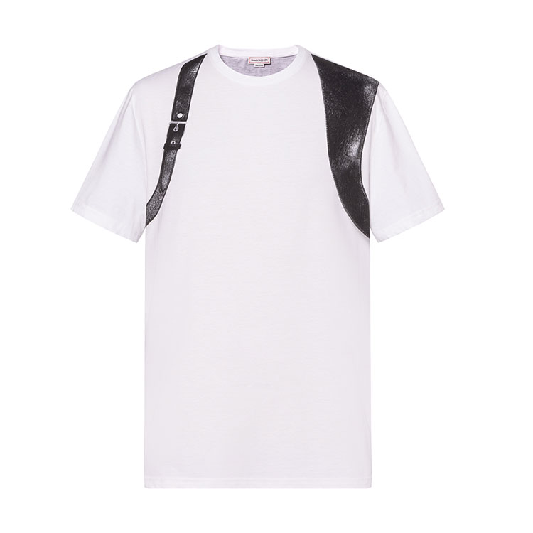 

Футболка с пряжкой и вставками Alexander McQueen, черный