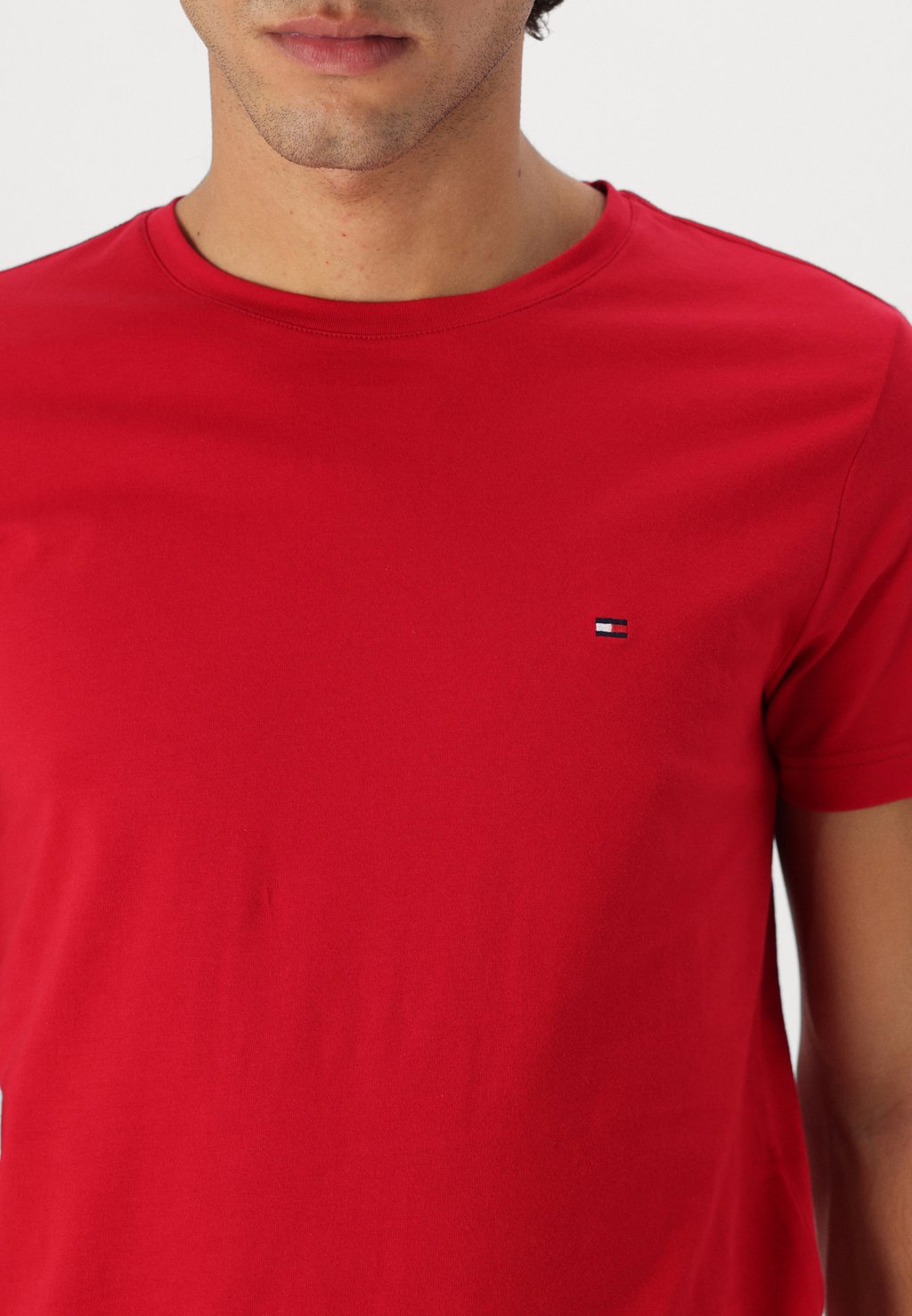Базовая футболка STRETCH SLIM FIT TEE Tommy Hilfiger, красный — фото 4