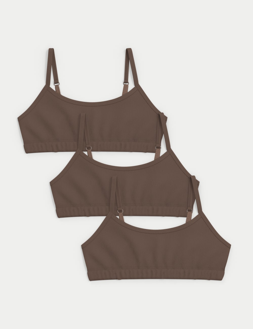 

3 пары укороченных топов из хлопка с эластичной вставкой Marks & Spencer, цвет Chestnut