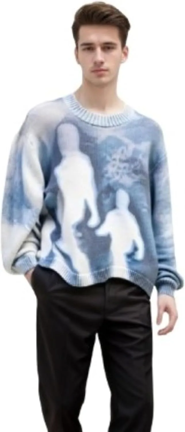 

Оверсайз свитер с длинным рукавом градиент Vintage Unisex VeraieSien