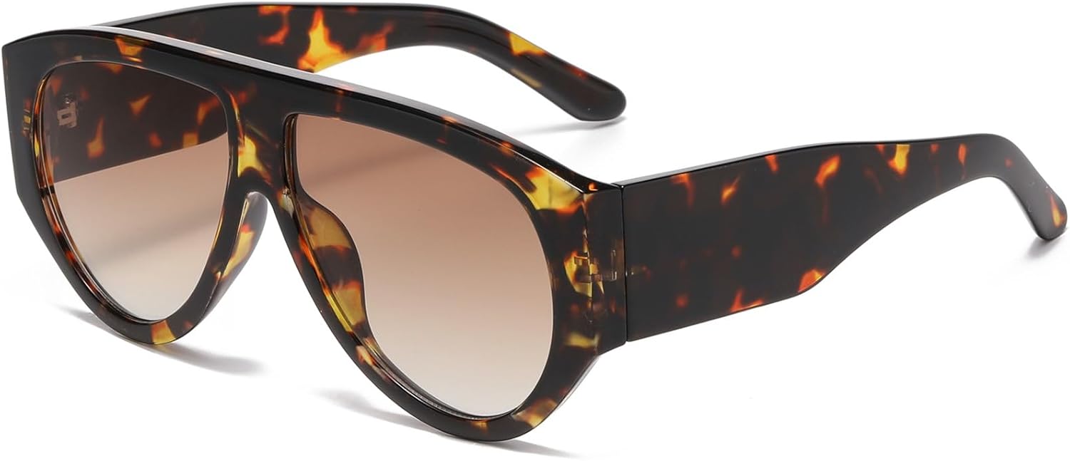 

Солнцезащитные очки-авиаторы LASPOR большого размера в стиле ретро для женщин и мужчин, винтажные, 70-х годов, классические, с толстой оправой, Tortoise Frame /Brown Lens