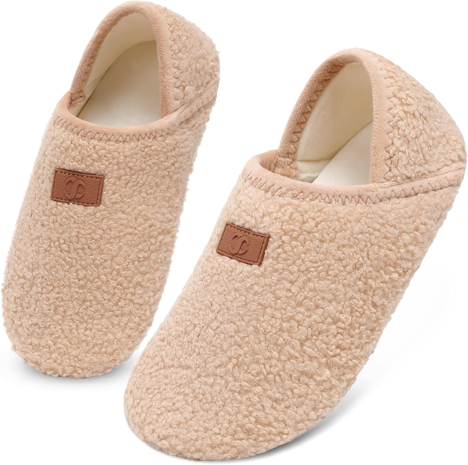 

Домашние тапочки для мужчин и женщин Scurtain, носки-тапочки, унисекс, взрослые, с бархатной подкладкой, легкие домашние тапочки, дорожные тапочки с нескользящей подошвой, теплые тапочки, Camel