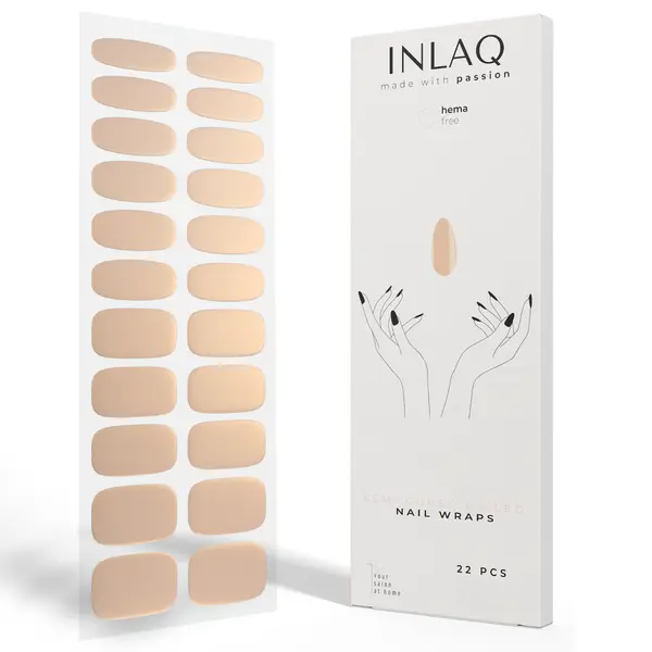 

Гибридные наклейки для ногтей телесного цвета, 1 упаковка. Inlaq Nail wraps uv/led, цвет nude