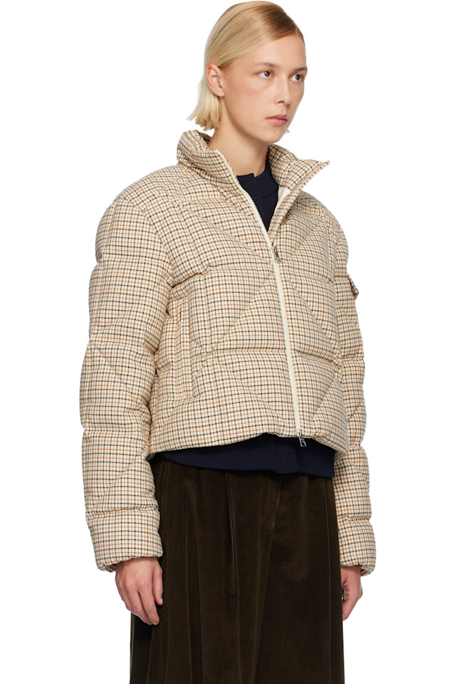 Moncler Короткая пуховая куртка Off-White keros из шерстяной смеси с ромбовидной стежкой — фото 2