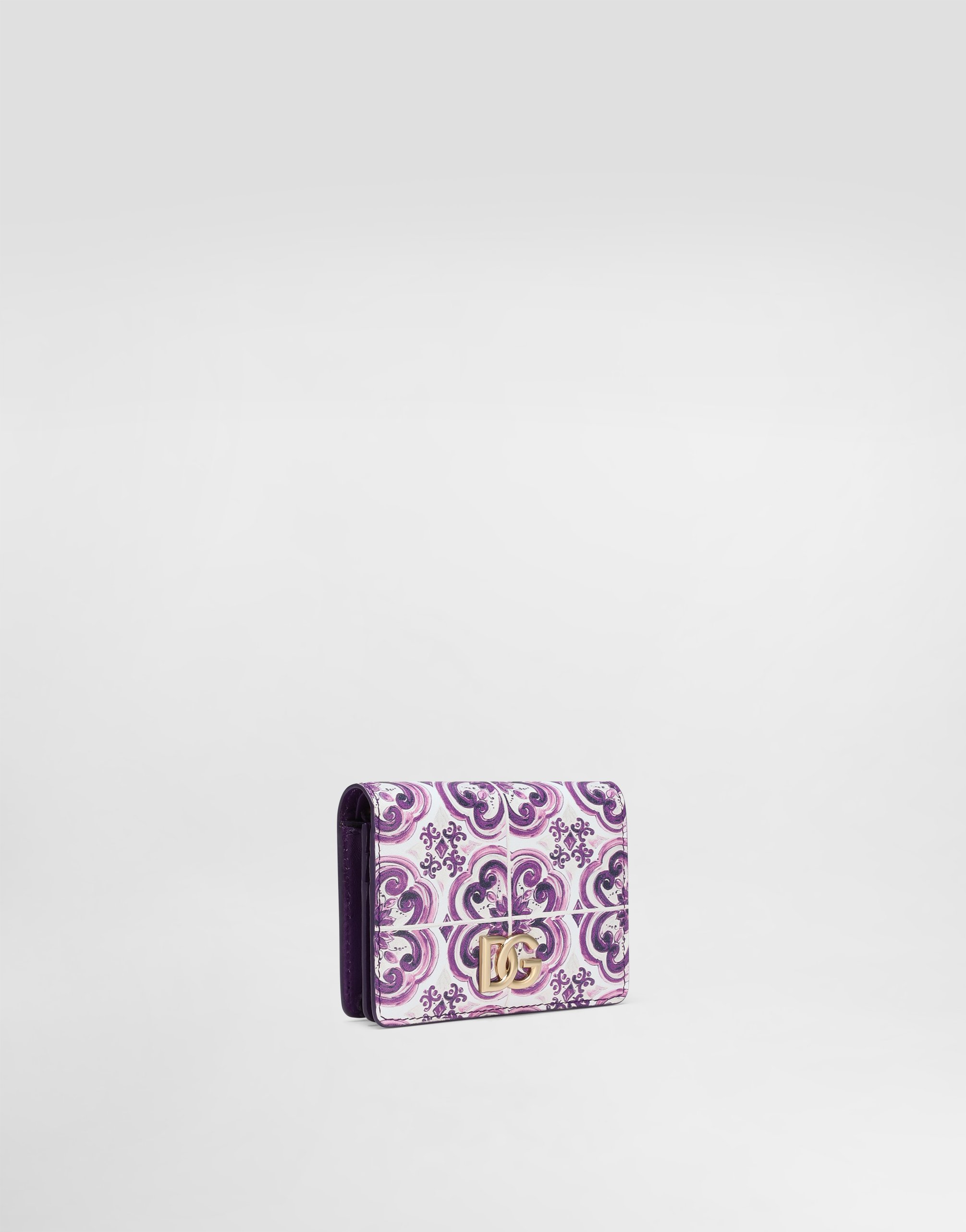 Континентальный кошелек из телячьей кожи с принтом майолика Dolce & Gabbana, мультиколор — фото 2