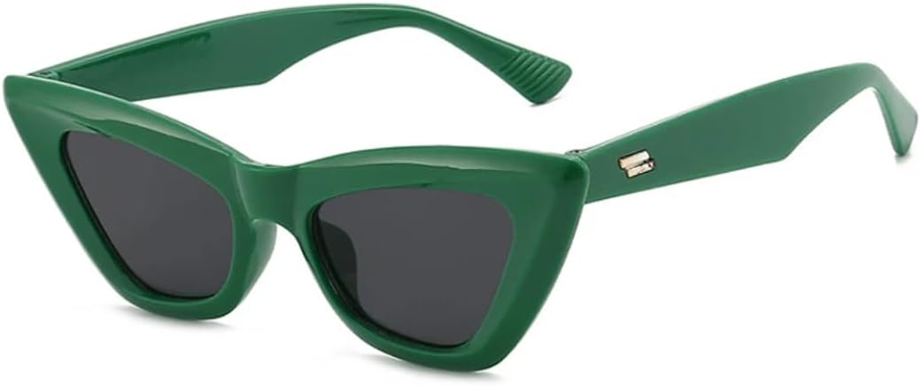 

Солнцезащитные очки с защитой от УФ-излучения UV400 | «Кошачий глаз», маленькая оправа | Линзы конфетных цветов для занятий спортом на открытом воздухе и вождения DSVIGF, Green Gray