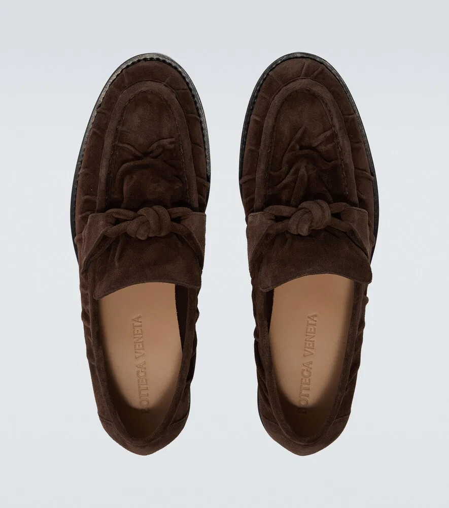 Замшевые лоферы Astaire Knot Bottega Veneta, коричневый — фото 4