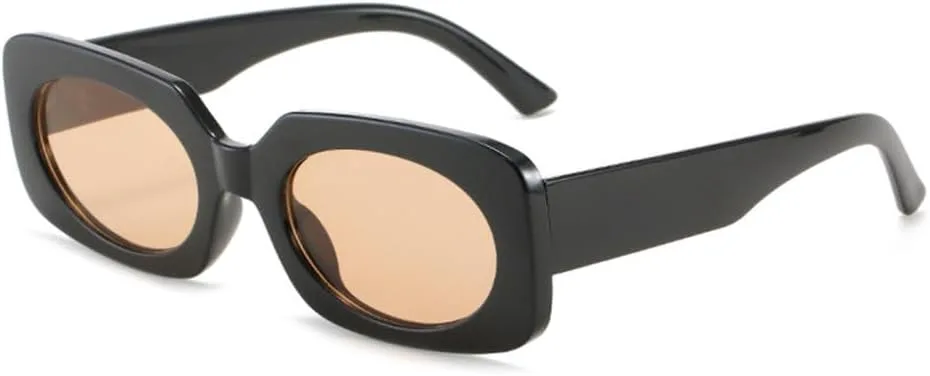 

Солнцезащитные очки LVTFCO Retro Candy Color для женщин, модные, с овальными линзами, защита от УФ-излучения UV400, для мужчин, желто-зеленые, Black Champagne