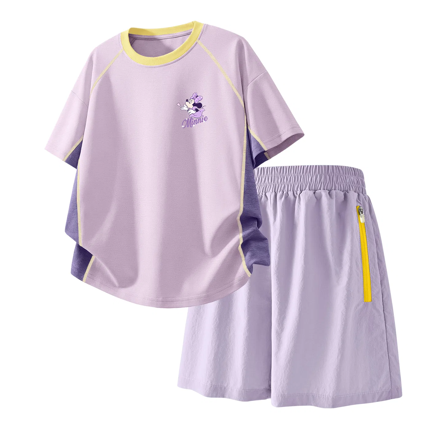Детский спортивный костюм Casual Sportswear 2 Piece Set Disney, DiFei Kissy K Purple+Solid Color Taro Paste Purple
