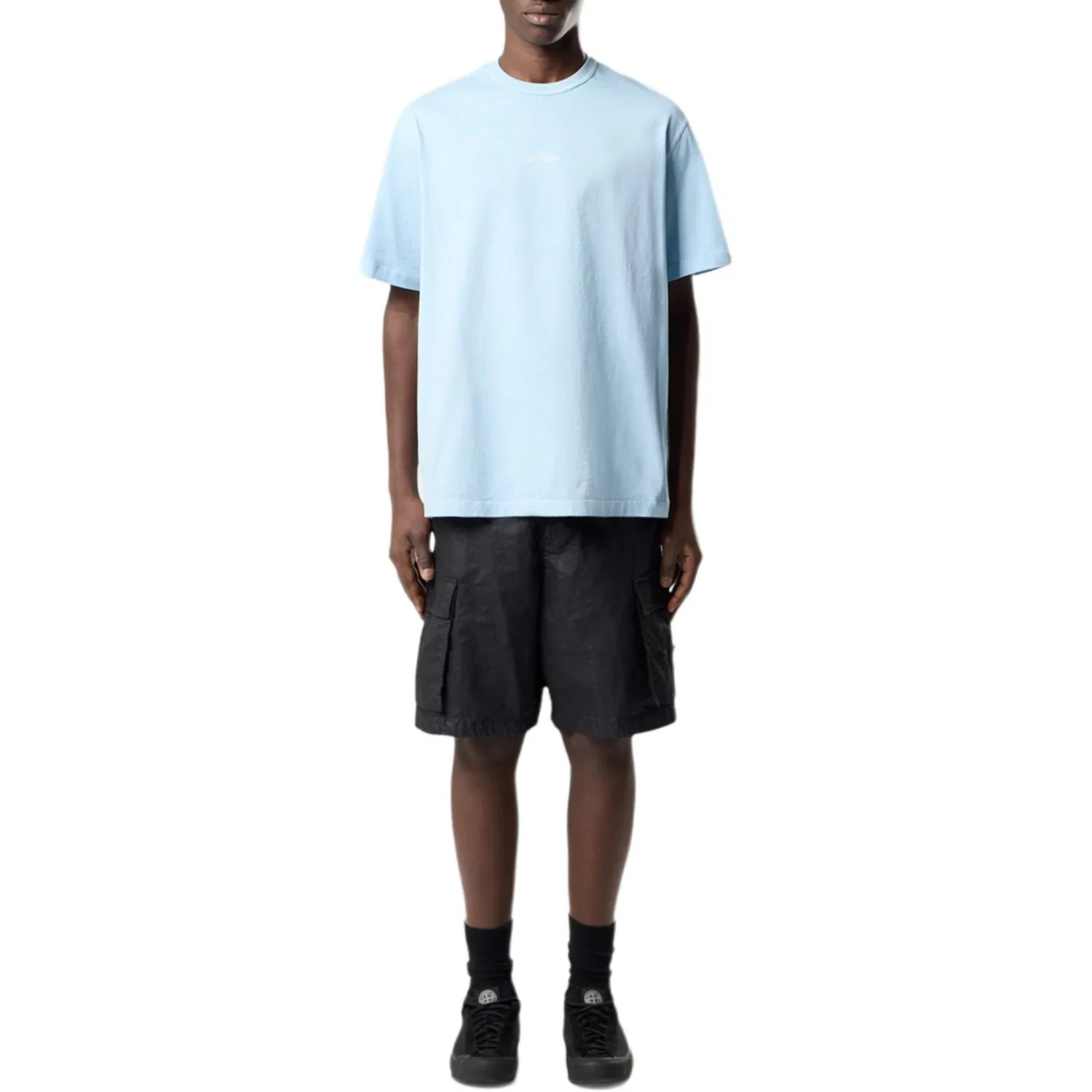 Футболка с круглым вырезом Stone Island Light Blue — фото 3