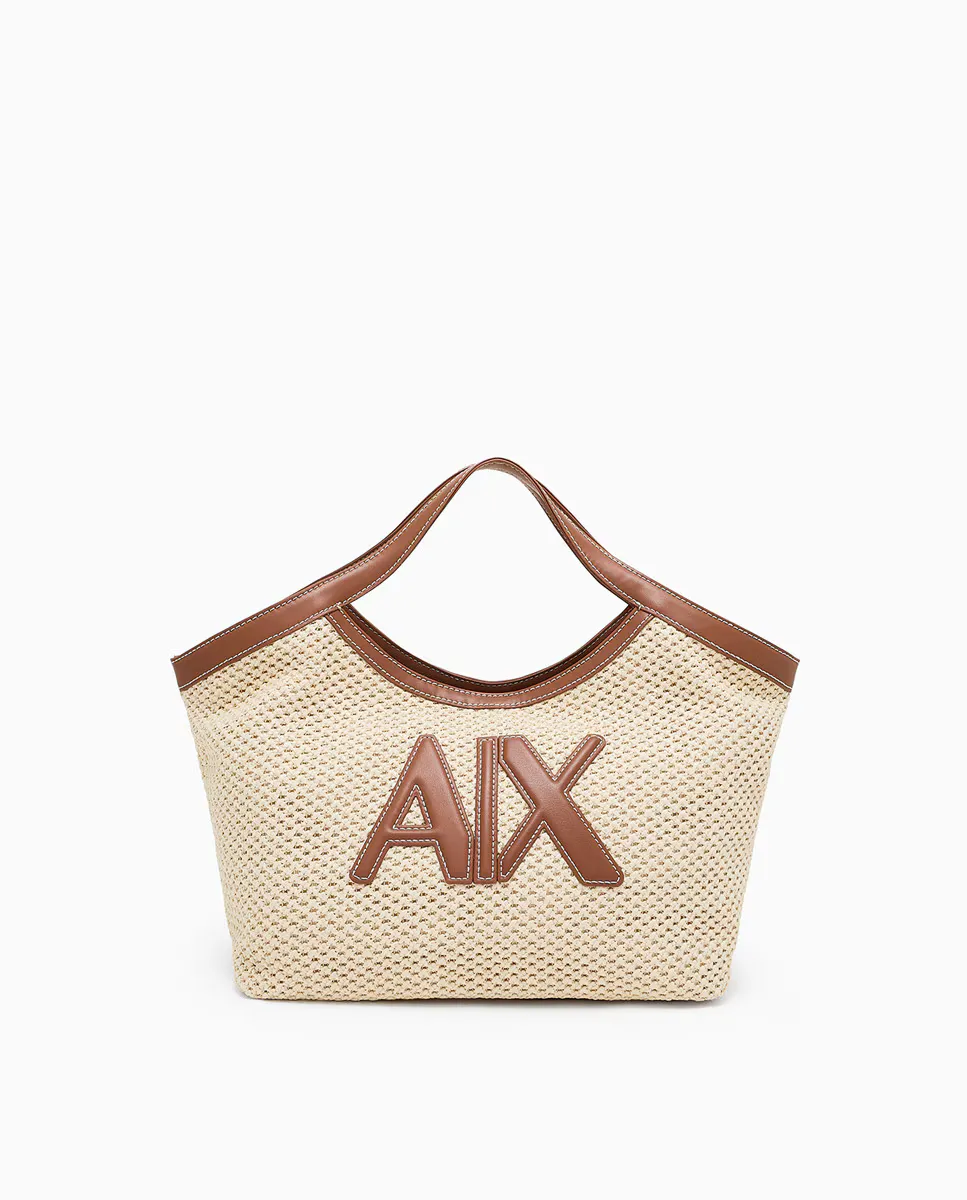 

Женская сумка-шоппер из рафии Armani Exchange, цвет Cuero