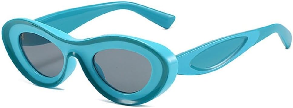 

Винтажные солнцезащитные очки «кошачий глаз» контрастных цветов для женщин, модные овальные очки для мужчин, солнцезащитные очки UV400, уникальные солнцезащитные очки SKFGNX, Light Blue Grey