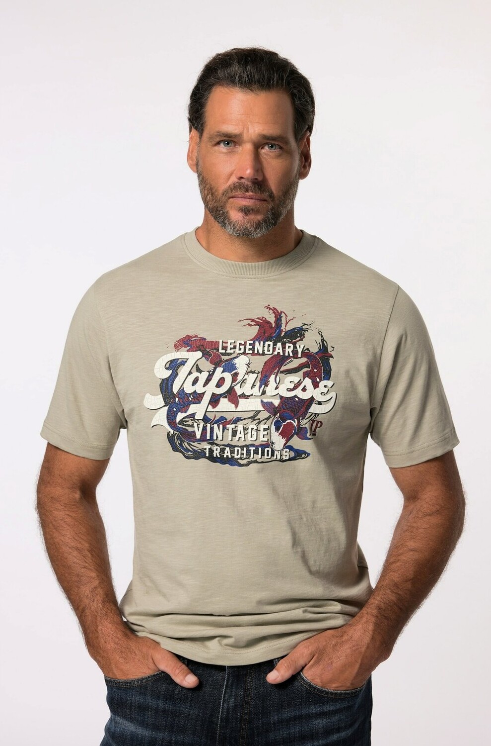 

Футболка с принтом SHORT SLEEVE UP TO 8 XL JP1880, серый