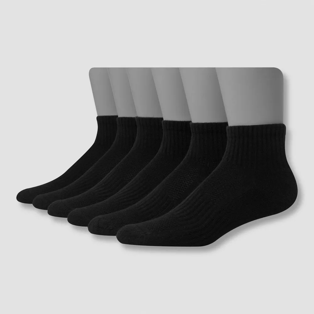 

Мужские носки Hanes Premium Performance с мягкой подкладкой по щиколотку, 6 шт., цвет Black