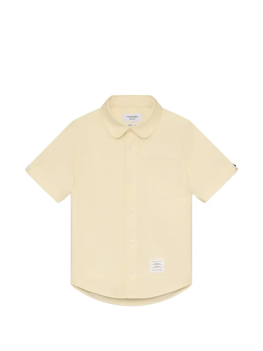 Рубашка оксфордская с коротким рукавом Thom Browne Kids, желтый