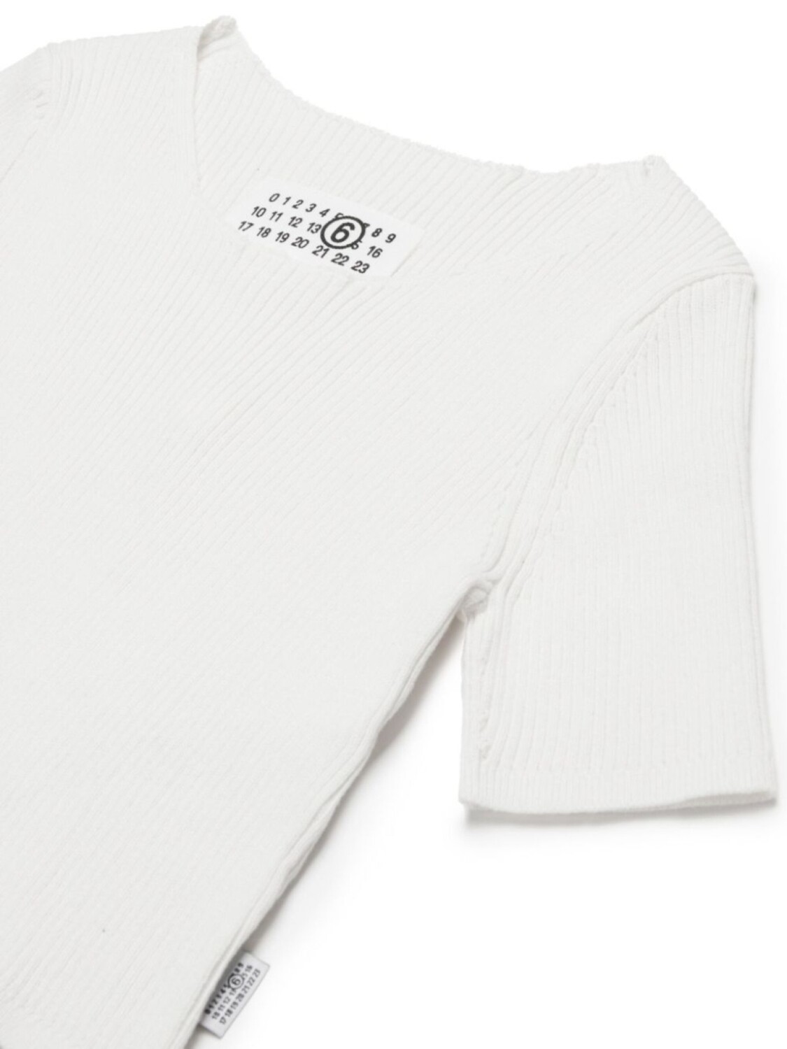 Топ из ребристого трикотажа MM6 Maison Margiela Kids, белый — фото 3