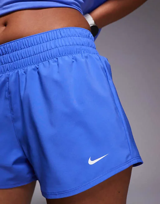 Синие шорты средней посадки (3 дюйма) Nike One Training Dri-FIT — фото 2