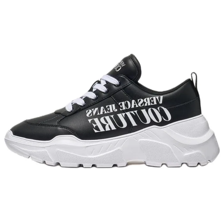 VERSACE JEANS COUTURE Кроссовки мужские Cow Split Leather Low top Casual Black