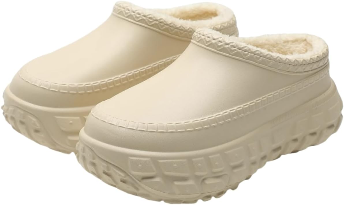 

Мужские удобные зимние тапочки с теплой подкладкой, толстой подошвой, противоскользящие, с мягкой подкладкой, в повседневном стиле, подходят для использования в помещении и на улице Clolinde, бежевый