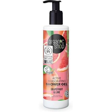 

Активный бодрящий гель для душа Грейпфрут и Лайм 280мл, Organic Shop