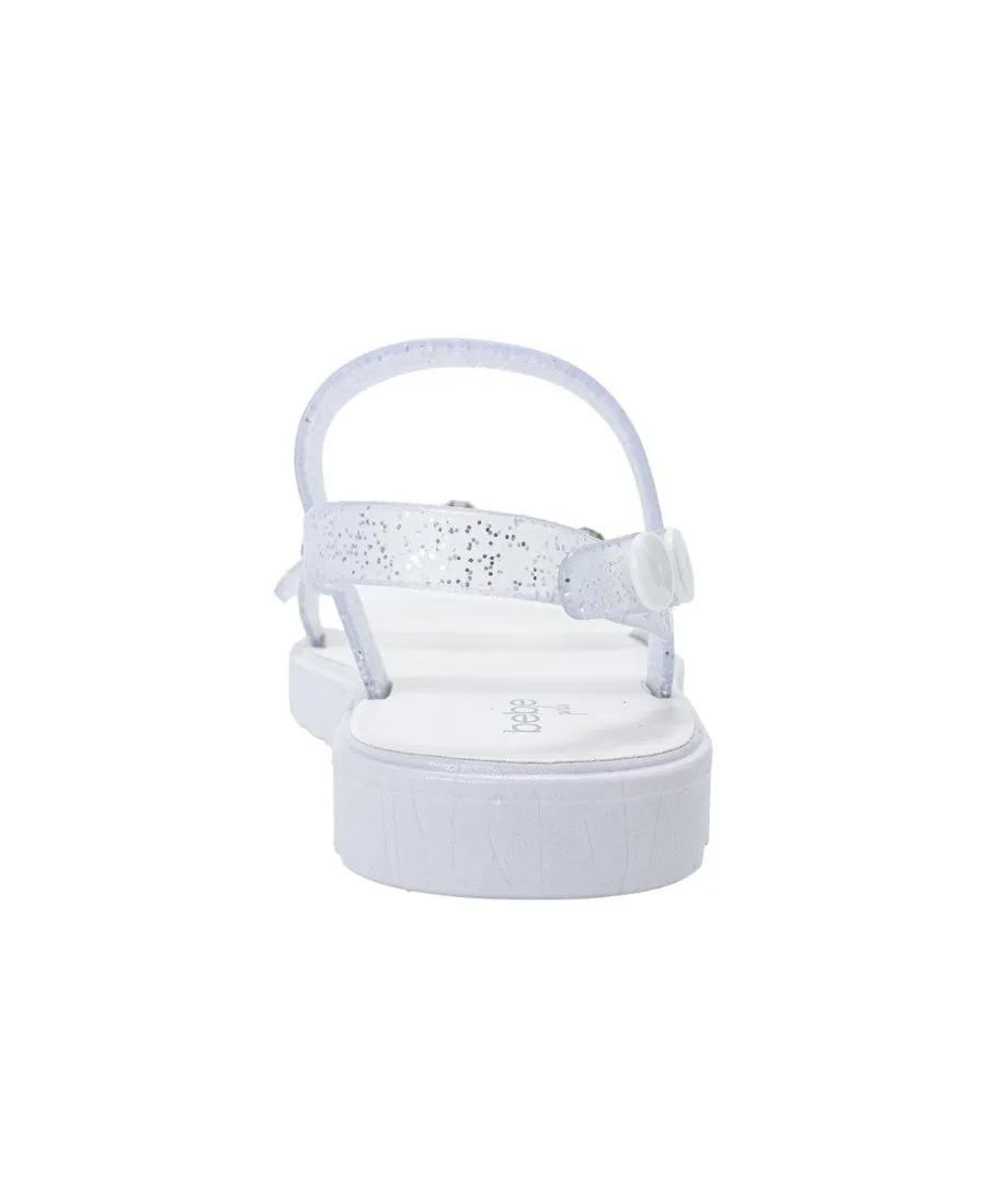 Детские сандалии PCU с блестящим цветком и RS Bebe, белый — фото 2
